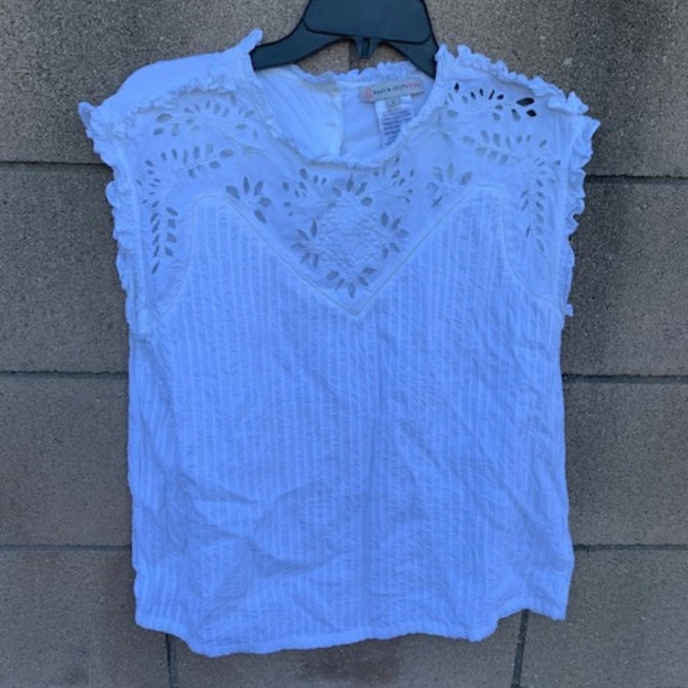 SOLD Paul & Joe Sister White Pearl Blouse - Size 2 (medium)